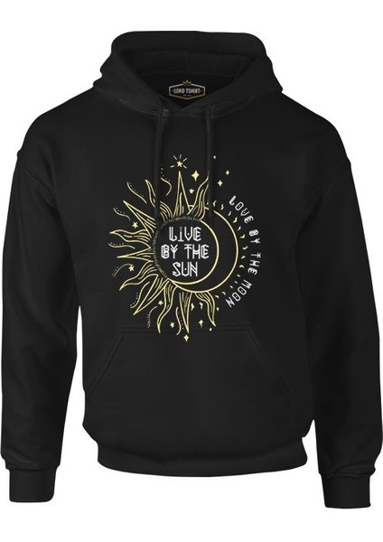 Ay Güneş - Live By The Sun Siyah Erkek Fermuarsız Kapşonlu