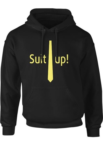 How I Met Your Mother - Suit Up Siyah Erkek Fermuarsız Kapşonlu