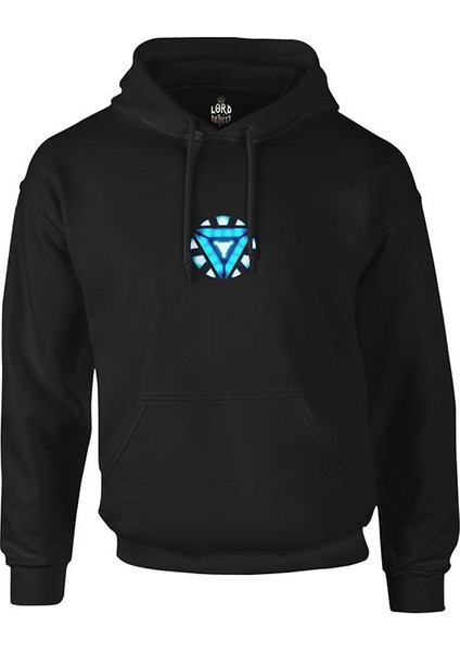 Arc Reactor 1 Siyah Erkek Fermuarsız Kapşonlu