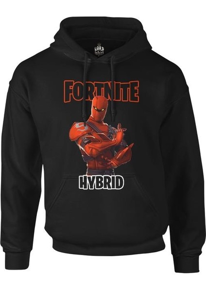 Fortnite - Hybrid Siyah Erkek Fermuarsız Kapşonlu