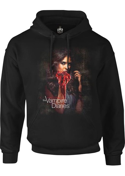 Vampire Diaries Siyah Erkek Fermuarsız Kapşonlu