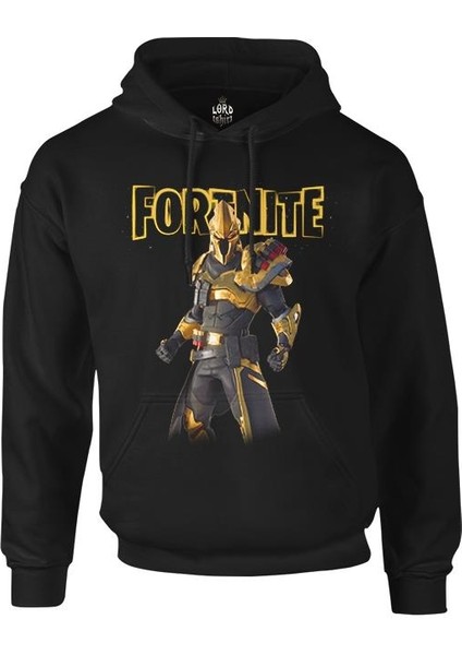 Fortnite - Ultima Knight Siyah Erkek Fermuarsız Kapşonlu