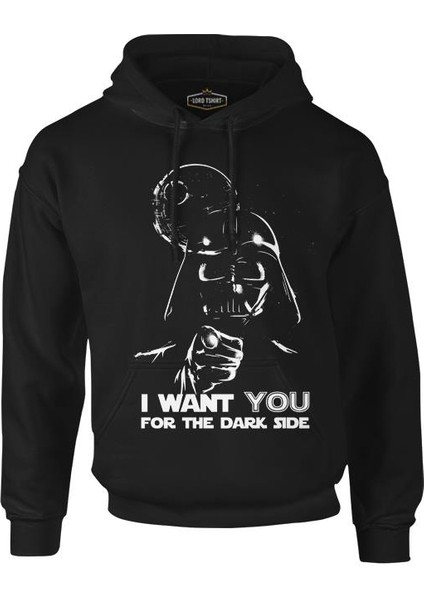 Star Wars - Want You Siyah Erkek Fermuarsız Kapşonlu