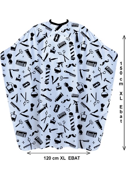 Penuar Kuaför Berber Traş Saç Kesim Önlüğü Örtüsü 120X150 Xl Ebat NO21