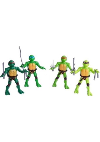 Işıklı Ninja Turtles 4 Lü Aksiyon Figür Silahlı Kaplumbağalar