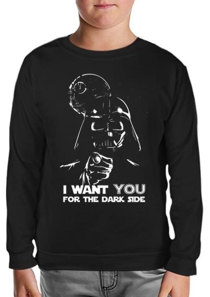 Star Wars - Want You Siyah Çocuk Sweatshirt