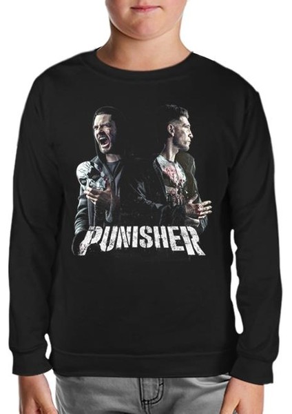Punisher - Fight Siyah Çocuk Sweatshirt