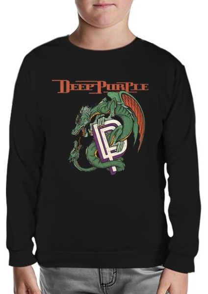 Deep Purple Siyah Çocuk Sweatshirt