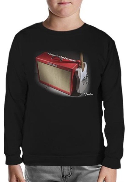 Gitar - Fender 1 Siyah Çocuk Sweatshirt