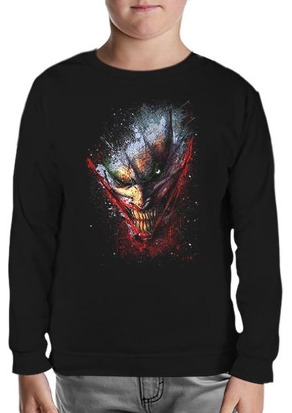 Joker - Face Siyah Çocuk Sweatshirt