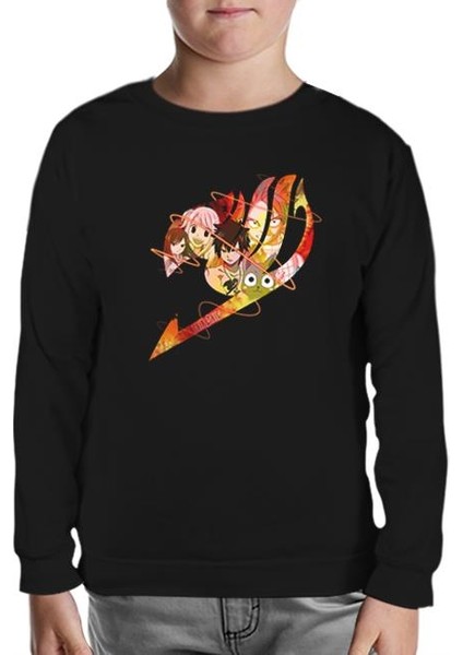 Fairy Tail Siyah Çocuk Sweatshirt