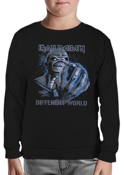 Iron Maiden - Different World Siyah Çocuk Sweatshirt