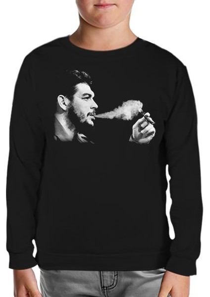 Che Guevara 3 Siyah Çocuk Sweatshirt