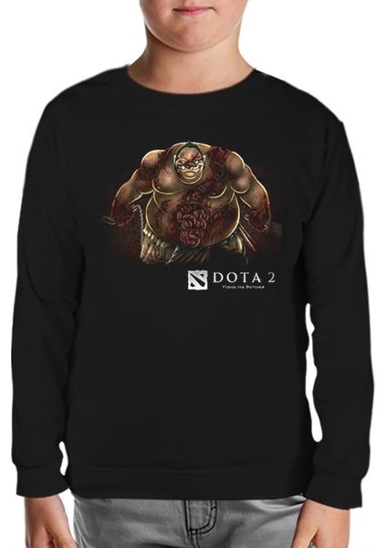Dota 2 - Pudge Siyah Çocuk Sweatshirt