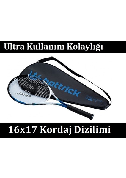 T-201 27'' (Inch) 300 gr Pu Tutma Sapı Tenis Raketi (Kılıf Hediyeli)
