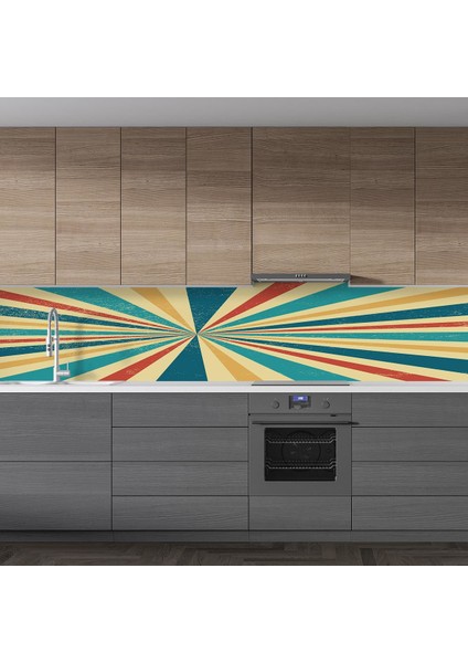 Mutfak Tezgah Arası Folyo Fayans Kaplama Folyosu Retro 60 x 300