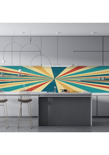 Mutfak Tezgah Arası Folyo Fayans Kaplama Folyosu Retro 60 x 500 fırsatları