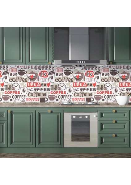 Mutfak Tezgah Arası Folyo Fayans Kaplama Folyosu Idea Coffee 60 x 200 modelleri