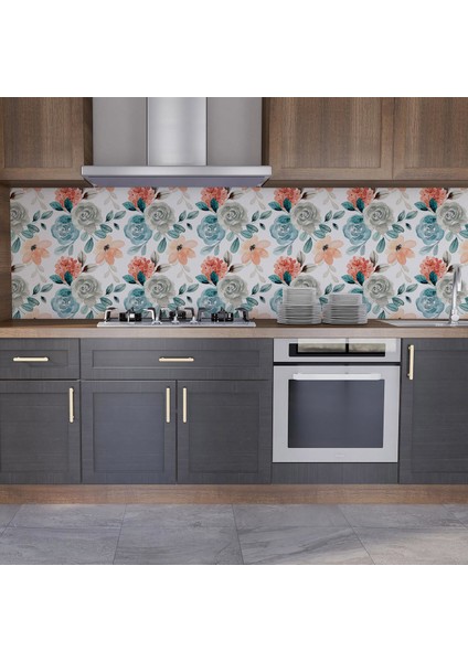 Mutfak Tezgah Arası Folyo Fayans Kaplama Folyosu Boyama Güller 60 x 400 fiyatları