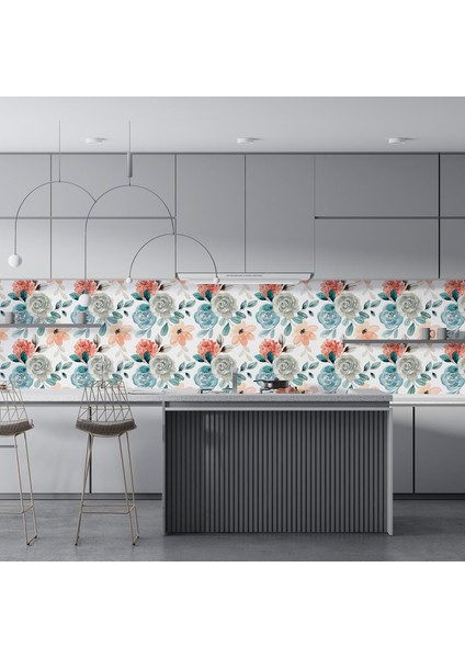 Mutfak Tezgah Arası Folyo Fayans Kaplama Folyosu Boyama Güller 60 x 400 fırsatları