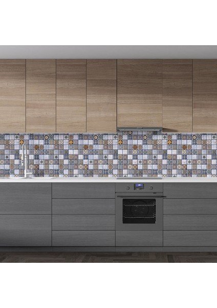 Mutfak Tezgah Arası Folyo Fayans Kaplama Folyosu Mozaik Desen 60 x 300