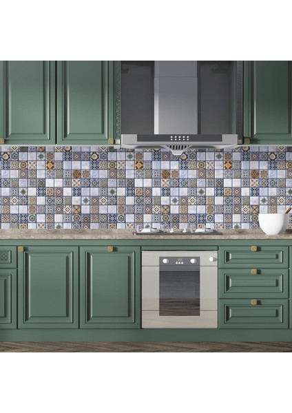 Mutfak Tezgah Arası Folyo Fayans Kaplama Folyosu Mozaik Desen 60 x 300 modelleri