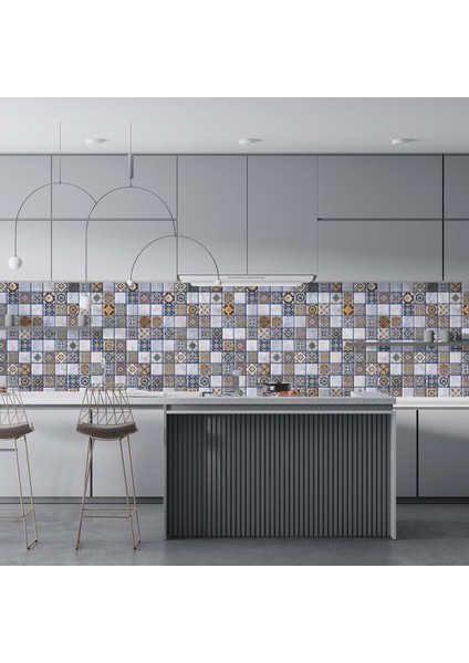 Mutfak Tezgah Arası Folyo Fayans Kaplama Folyosu Mozaik Desen 60 x 300 fırsatları