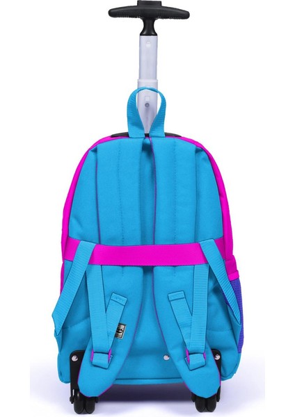 23253 Sport Dört Bölmeli Usb Şarjlı Kulaklık Çıkışlı Çekçekli Sırt Çantası Pembe - Mavi fırsatları