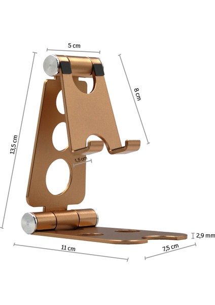 Alüminyum Ayarlanabilir Çift Eklemli Ergonomik Dizayn Tablet Telefon Standı