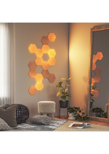 Elements Ahşap Görünümlü Altıgen LED Panel Aydınlatma (Yurt Dışından)