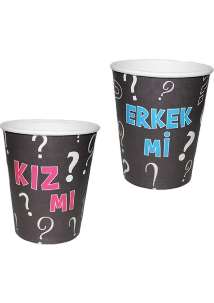 Cinsiyet Kız Mı Erkek Mi Bardak 8'li 8oz