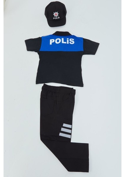 Polis Kostüm Polo Yaka Tişortlü Polis Kıyafeti Mavi fiyatları