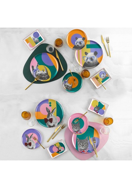 Pretty Animals 12 Parça Kahvaltı ve Sunum Seti