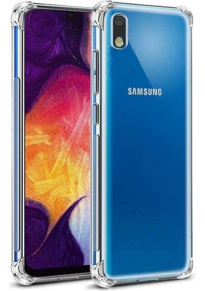 Samsung Galaxy A10 Uyumlu Kılıf Köşe Korumalı Şeffaf Airbag Antishock Kapak