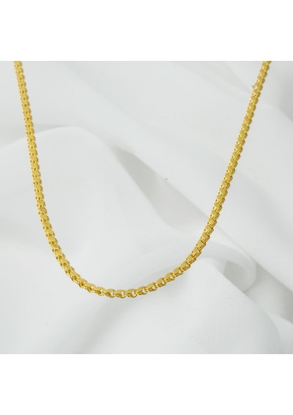 Bilezikçi Pullu Altın Boyun Zinciri 55 cm