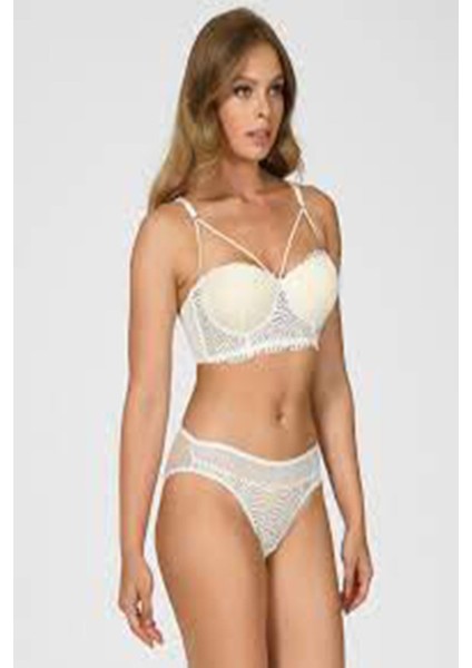 Kadın 470642 Ip Detaylı Destekli Sütyen Takım Ekru