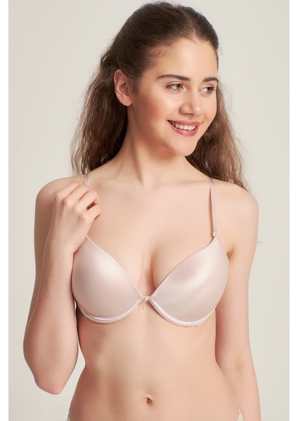 Kadın 7101016 Desteksiz Taşlı Mikro Sütyen Pudra
