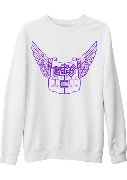 Bts - Jimin Wings Beyaz Kalın Sweatshirt