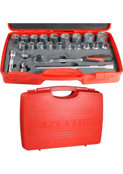 Izeltaş 1/2" 6 Köşe Lokma Anahtar Takımı 24 Parça