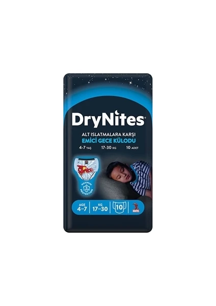 Huggies DryNites Erkek Emici Gece Külodu 4-7 Yaş 10 Adet