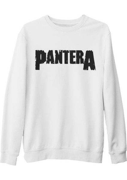 Pantera - Logo Beyaz Kalın Sweatshirt
