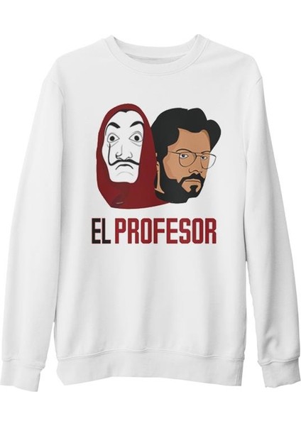La Casa De Papel - El Profesor Beyaz Kalın Sweatshirt