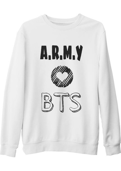 Bts - Love Army Beyaz Kalın Sweatshirt