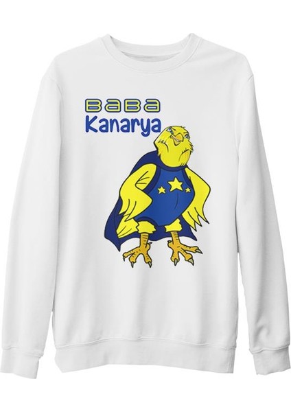 Aile - Baba Kanarya Beyaz Kalın Sweatshirt
