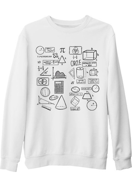 Matematik - Basics Beyaz Kalın Sweatshirt