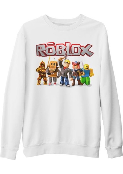 Roblox - Macera Beyaz Kalın Sweatshirt