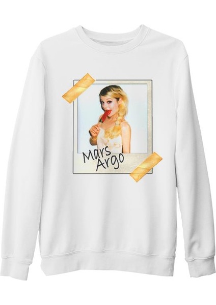 Mars Argo - Portrait Beyaz Kalın Sweatshirt