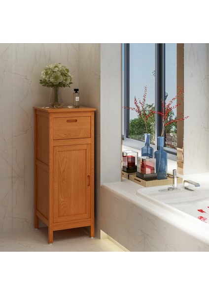 Interbuild Meşe Ahşap Depolama Banyo Dolabı 40X40X102 cm