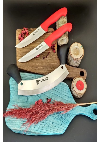 Sürmene Red & Black Series Kasap + Mutfak Bıçağı Kıyma Zırh
