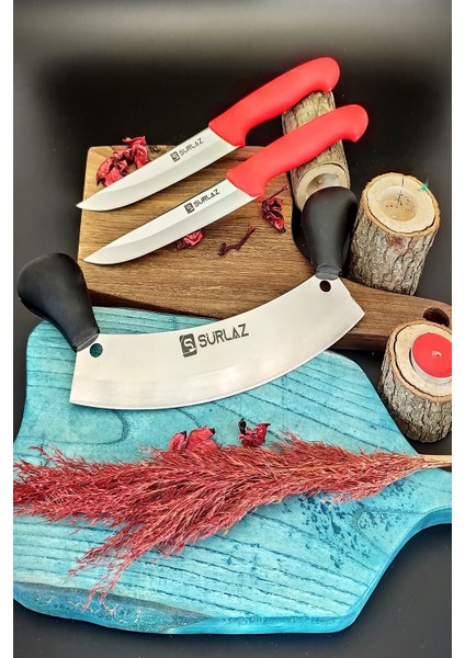Sürmene Red & Black Series Kasap + Mutfak Bıçağı Kıyma Zırh